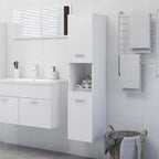 Armario de baño madera contrachapada blanco 30x30x130 cm