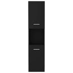 Armario de baño madera contrachapada negro 30x30x130 cm