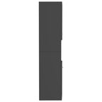 Armario de baño madera contrachapada gris brillo 30x30x130 cm