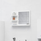 Espejo de baño contrachapada blanco brillo 100x10,5x37 cm