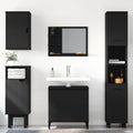 Espejo de baño madera contrachapada negro 60x10,5x45 cm