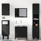 Espejo de baño madera contrachapada negro 60x10,5x45 cm