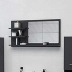 Espejo de baño contrachapada blanco brillo 100x10,5x37 cm