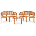 Juego de muebles de jardín 3 piezas madera maciza de teca