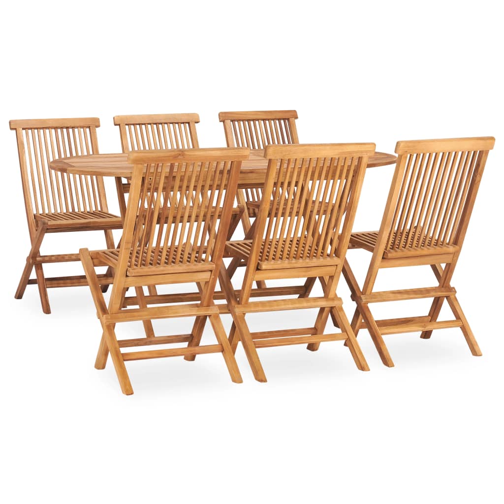 Set de comedor de jardín plegable 5 pzas madera maciza de teca