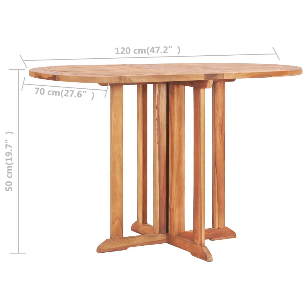 Set de comedor de jardín plegable 5 pzas madera maciza de teca