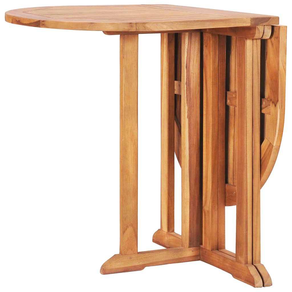 Set de comedor de jardín plegable 5 pzas madera maciza de teca