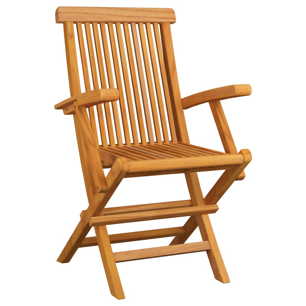Set de comedor de jardín plegable 5 pzas madera maciza de teca
