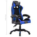Silla gaming con luces LED RGB cuero sintético azul y negro