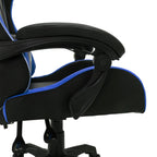 Silla gaming con luces LED RGB cuero sintético azul y negro