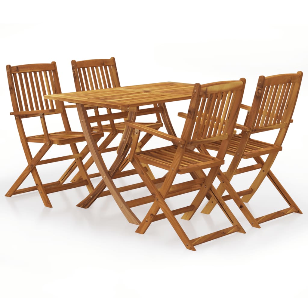 Set comedor de jardín 9 pzas y cojines madera maciza de acacia