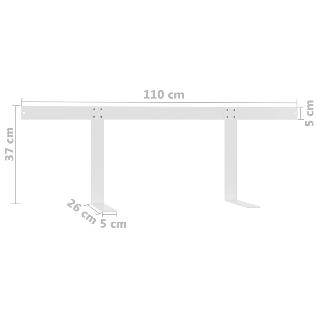 Respaldo para sofá de palets 110 cm hierro blanco