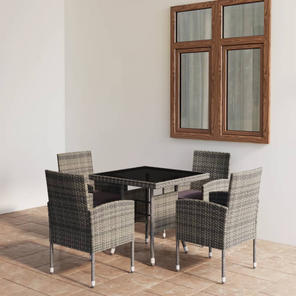 Juego de comedor de jardín 7 piezas marrón