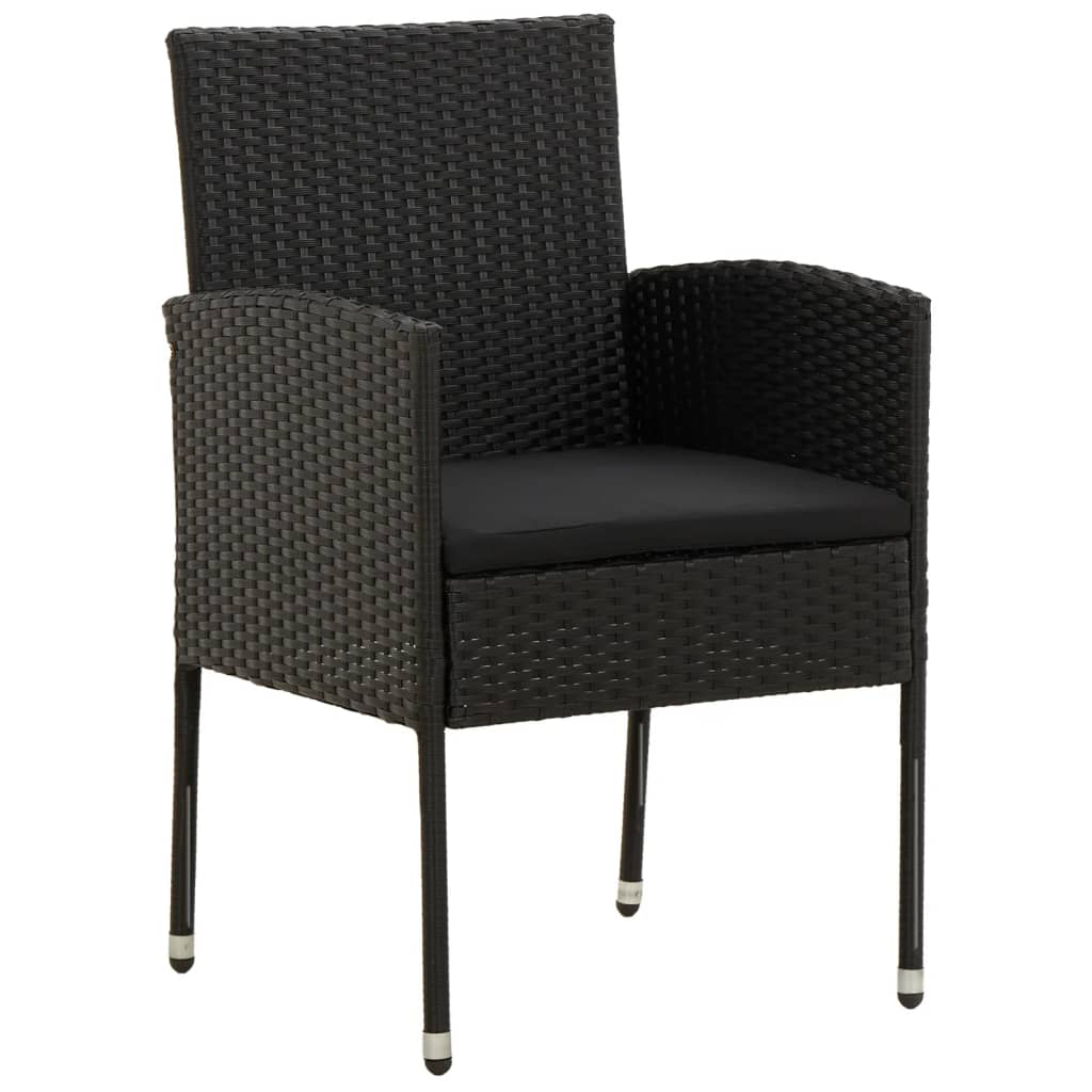 Juego de comedor de jardín 9 piezas ratán sintético negro