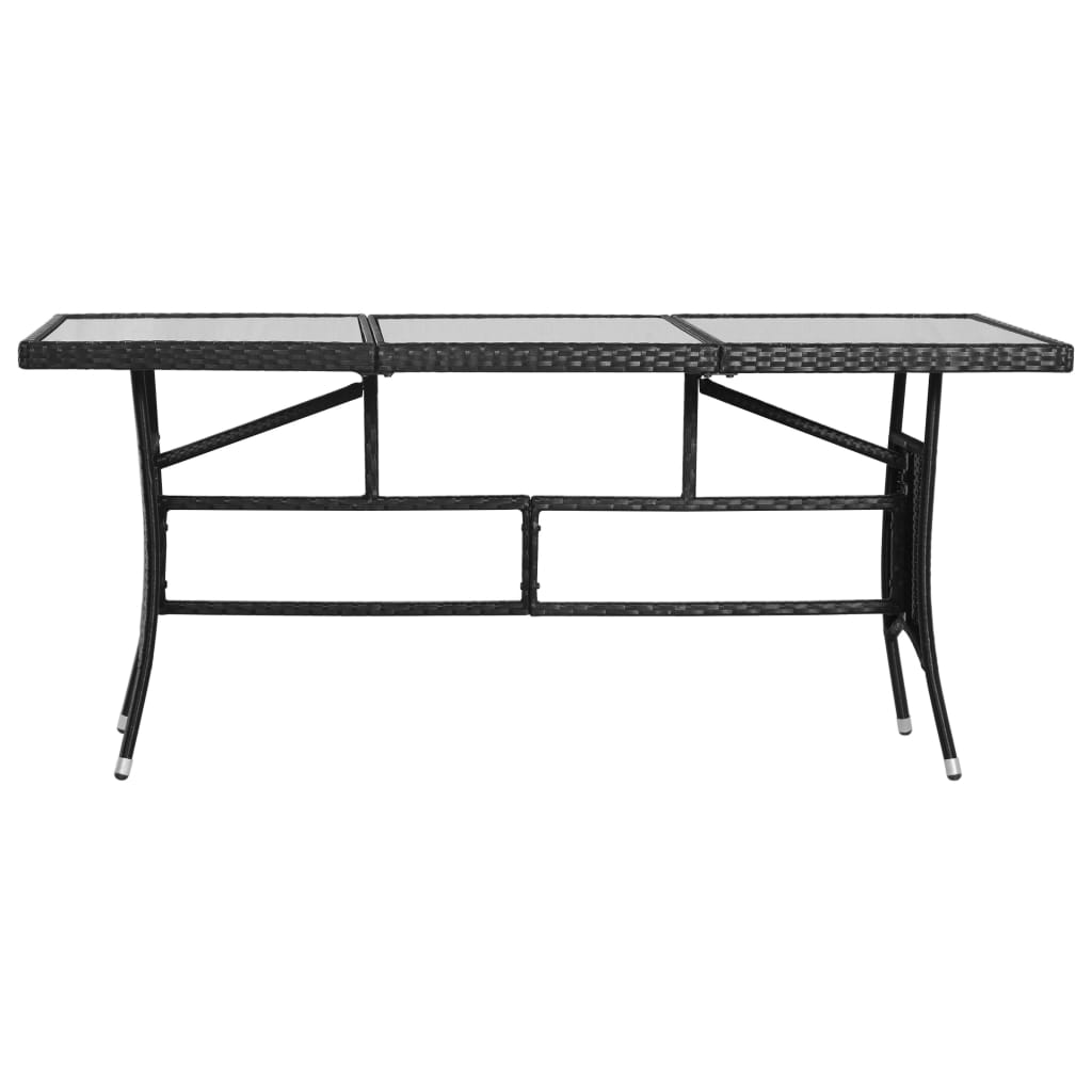 Juego de comedor de jardín 9 piezas ratán sintético negro