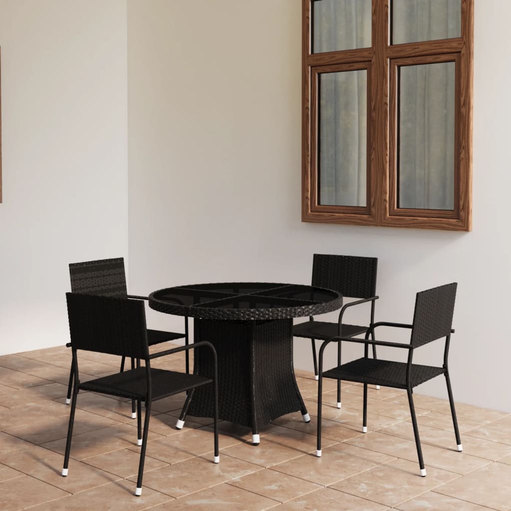 Juego de comedor de jardín 7 piezas marrón