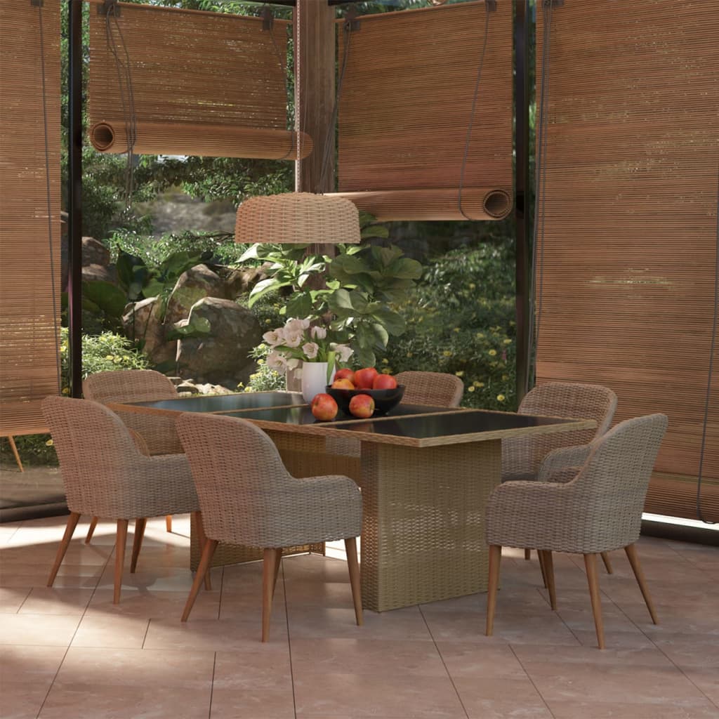 Conjunto de comedor de jardín 3 piezas ratán sintético negro