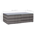 Set de muebles de jardín 10 pzas y cojines ratán sintético gris