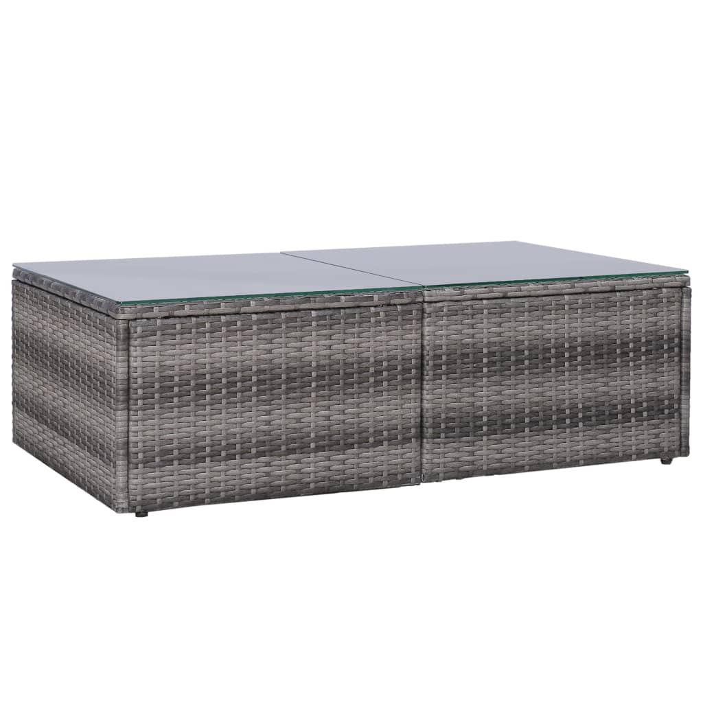 Set de muebles de jardín 10 pzas y cojines ratán sintético gris