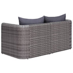 Set de muebles de jardín 10 pzas y cojines ratán sintético gris