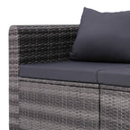 Set de muebles de jardín 10 pzas y cojines ratán sintético gris