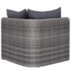 Set de muebles de jardín 10 pzas y cojines ratán sintético gris