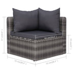 Set de muebles de jardín 10 pzas y cojines ratán sintético gris