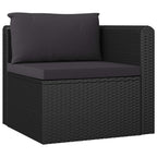 Set de muebles de jardín 10 pzas cojines ratán sintético negro