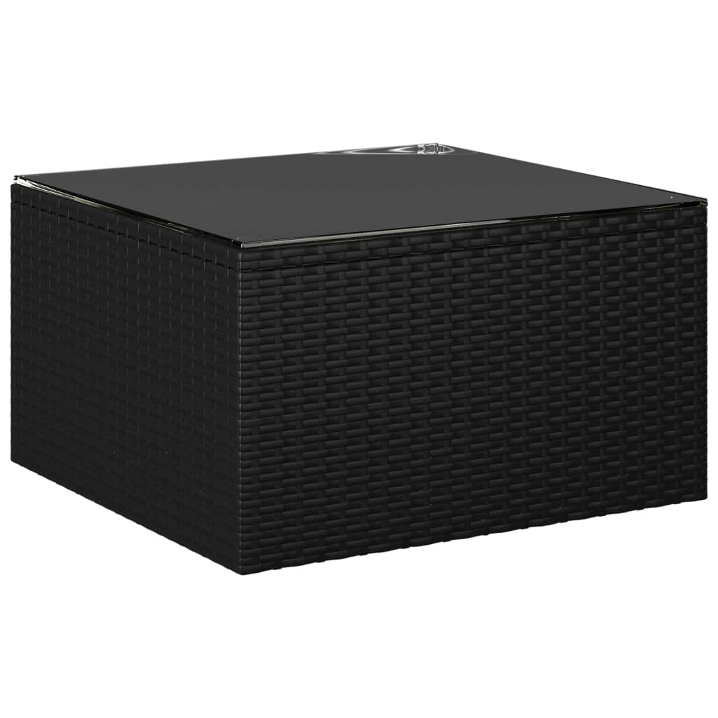Set de muebles de jardín 10 pzas cojines ratán sintético negro