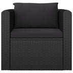 Set de muebles de jardín 10 pzas cojines ratán sintético negro