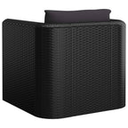 Set de muebles de jardín 10 pzas cojines ratán sintético negro