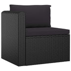 Set de muebles de jardín 10 pzas cojines ratán sintético negro