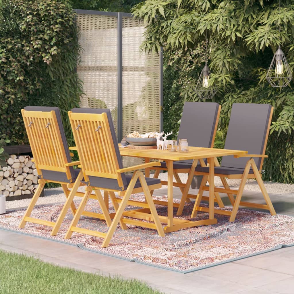 Mesa de jantar de jardim 7 peças com almofadas madeira maciça de teca