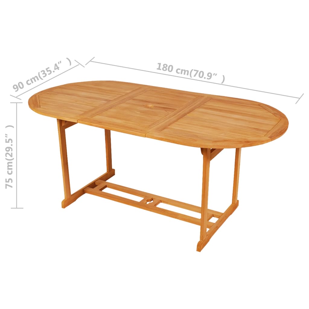 Comedor de jardín 7 piezas con cojines madera maciza de teca