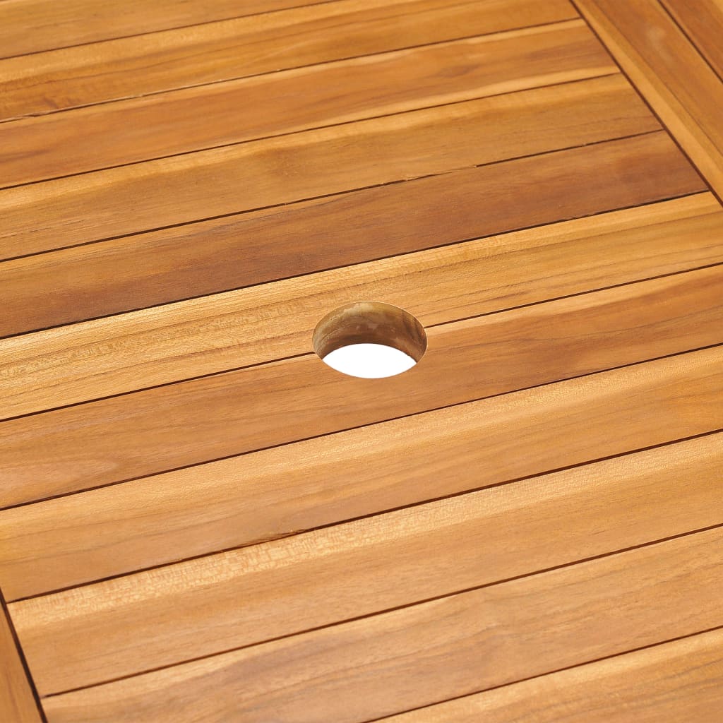 Comedor de jardín 7 piezas con cojines madera maciza de teca