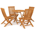 Conjunto de comedor de jardín 5 piezas madera maciza de teca