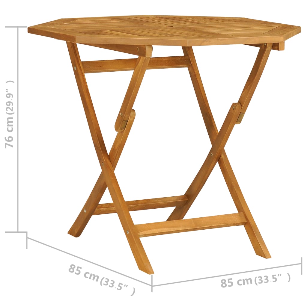 Conjunto de comedor de jardín 5 piezas madera maciza de teca