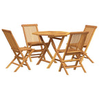 Conjunto de comedor de jardín 5 piezas madera maciza de teca