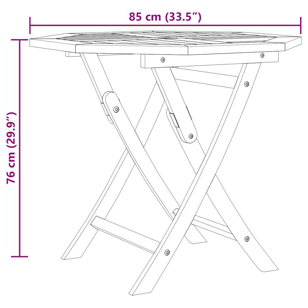 Conjunto de comedor de jardín 5 piezas madera maciza de teca