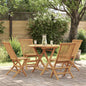 Conjunto de comedor de jardín 5 piezas madera maciza de teca