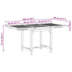 Conjunto de comedor de jardín 5 piezas madera maciza de teca