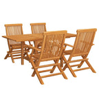 Juego de comedor para jardín 5 piezas madera maciza teca