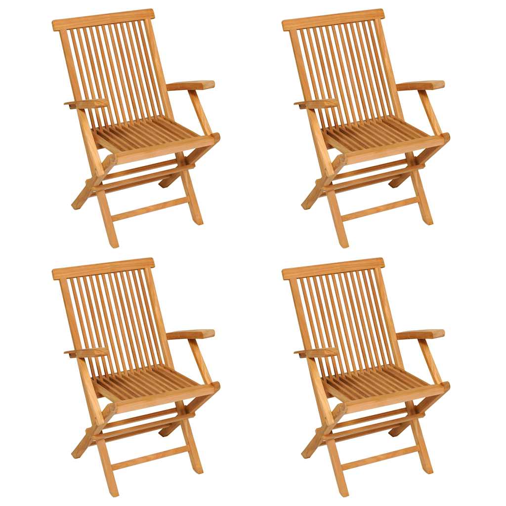 Juego de comedor para jardín 5 piezas madera maciza teca