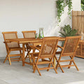 Juego de comedor para jardín 5 piezas madera maciza teca