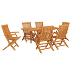 Juego de comedor para jardín 7 piezas madera maciza teca