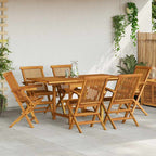 Juego de comedor para jardín 7 piezas madera maciza teca