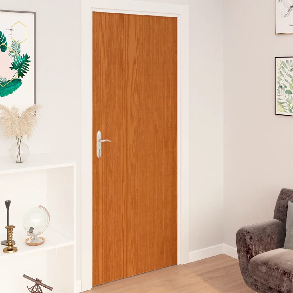 Lâminas autoadesivas para portas 4 unid. PVC madeira branca 210x90cm