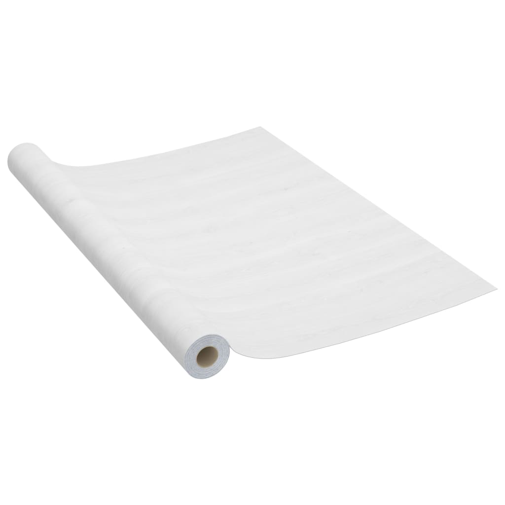 Láminas autoadhesivas muebles 2 uds PVC madera blanca 500x90 cm