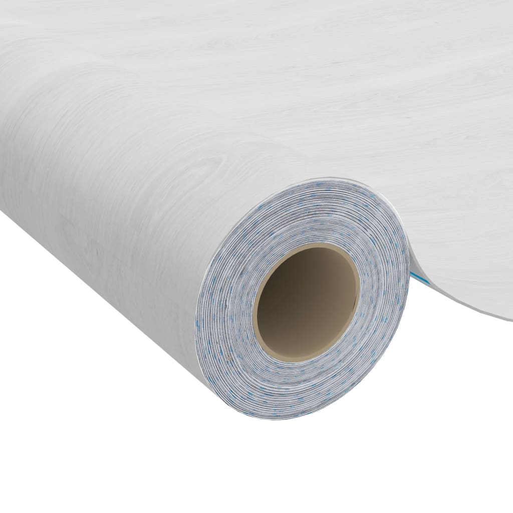 Láminas autoadhesivas muebles 2 uds PVC madera blanca 500x90 cm