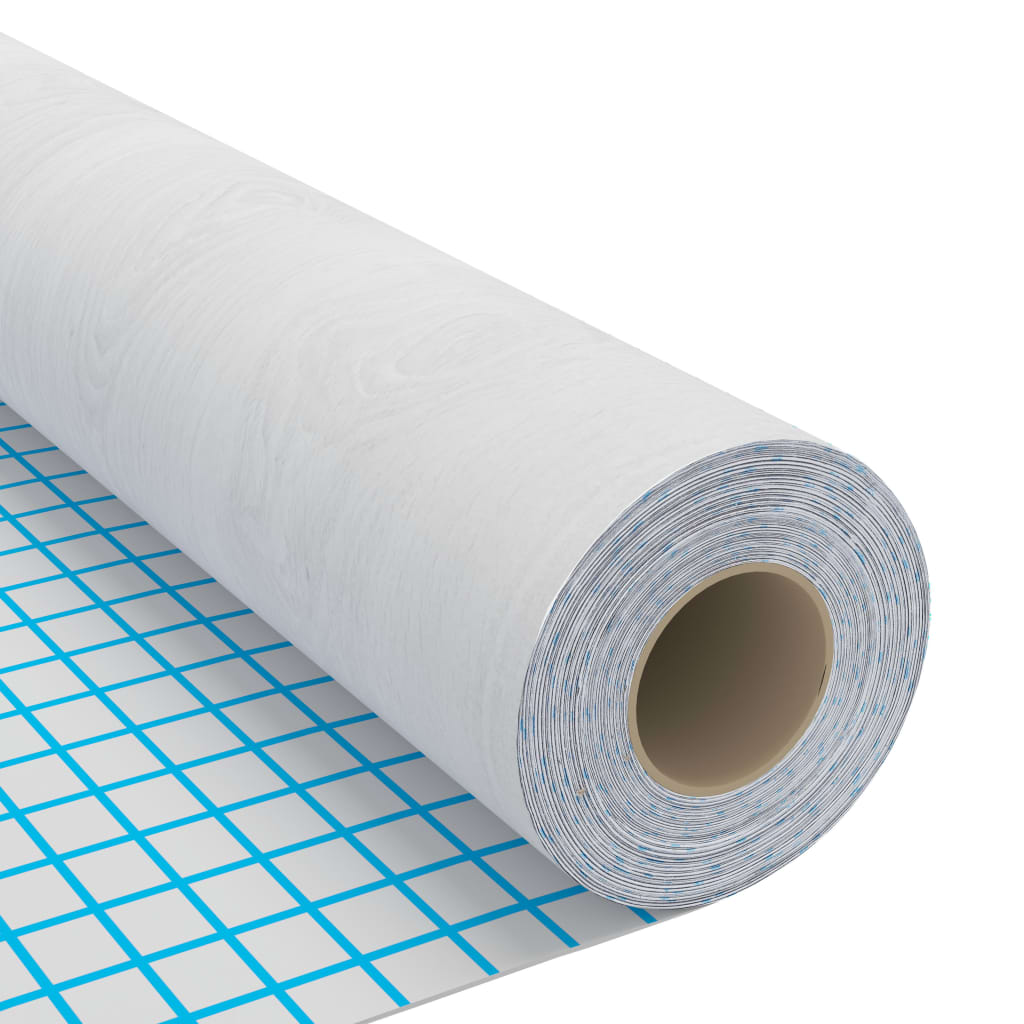 Láminas autoadhesivas muebles 2 uds PVC madera blanca 500x90 cm